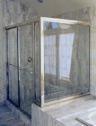 Sliding Shower Doors with Return Panel (solid glass on side)